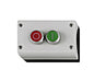 Compl. enclosure, 2 push-butt., 0/I, red/green, 2 x 1NO+1NC