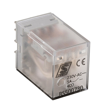 Plug-in Relay 14 pin 4 C/O 5A 230VAC, S-Relay RS5