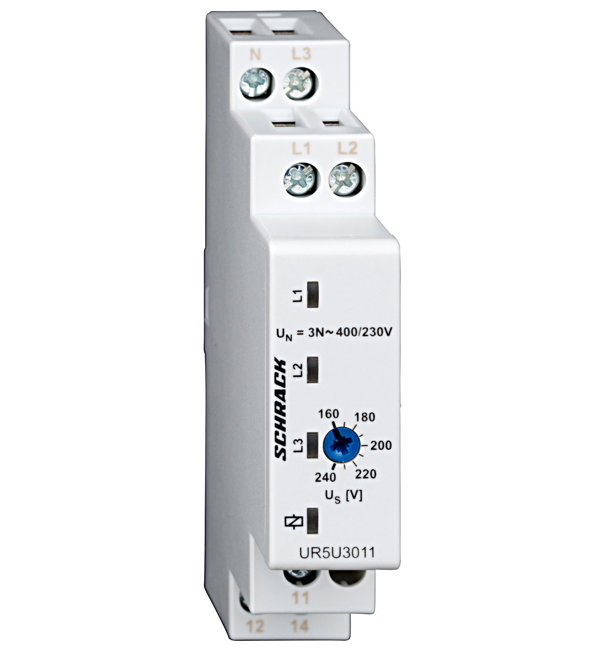 Voltage monitoring relay 3-phase, adjustable 160-240V, 1CO