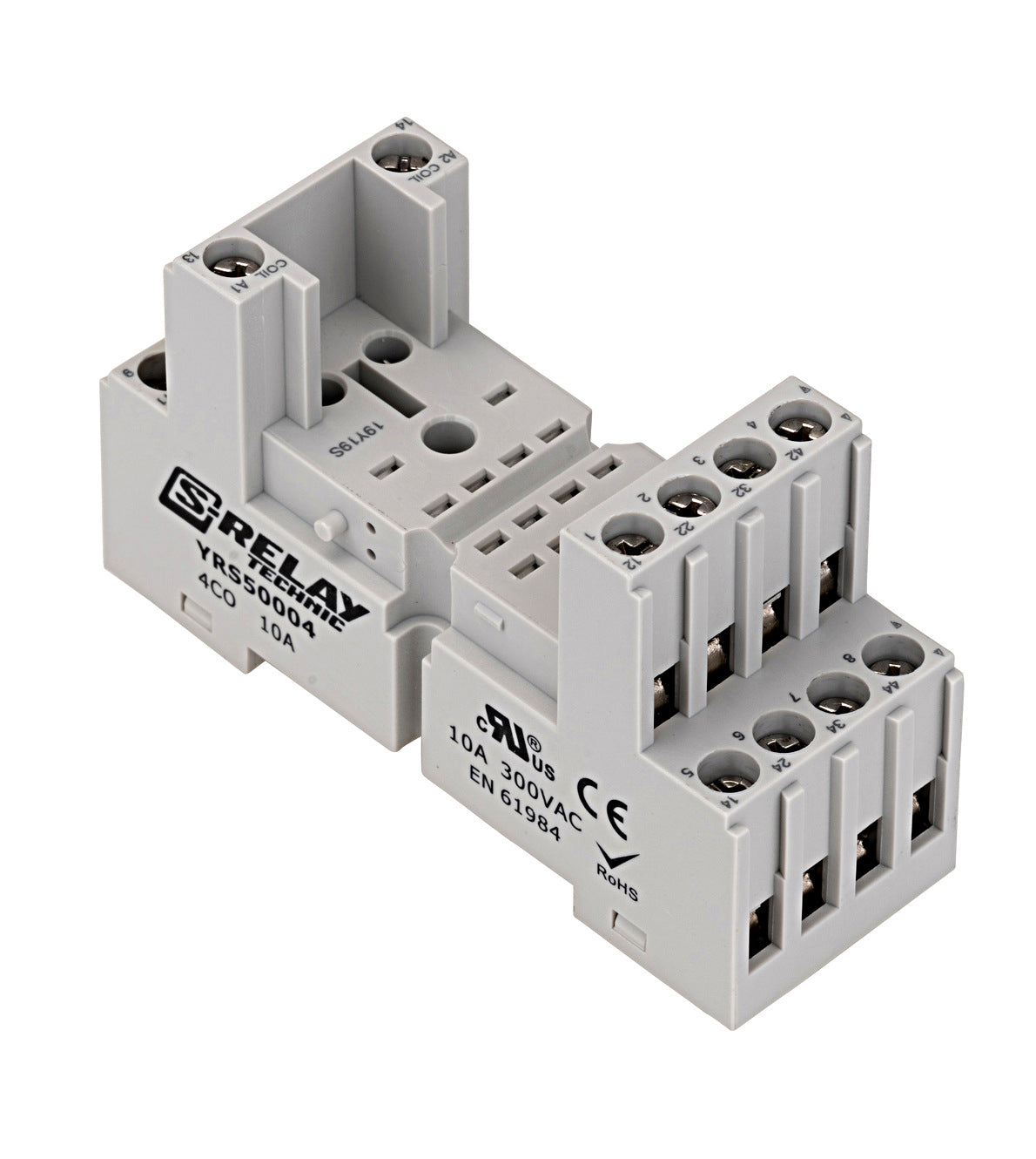 Socket for RS/PT5 relays, screw type terminals 14-pole,