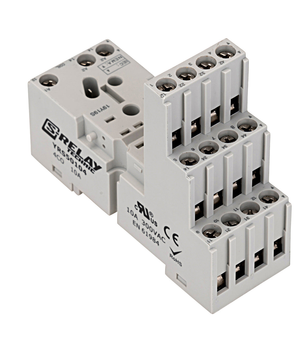 Screw socket, 14-pole with logical arrangement, 10A