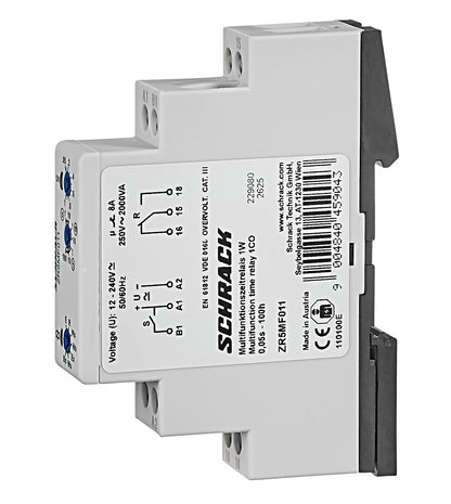 Timer multifunction 12-240VAC/DC, 1CO, 8A/250V