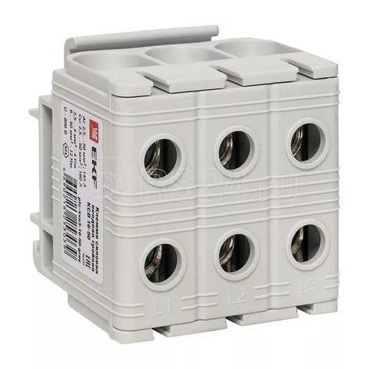 Triple power input terminal block KSV 16–50 mm², grey, PROxima EKF